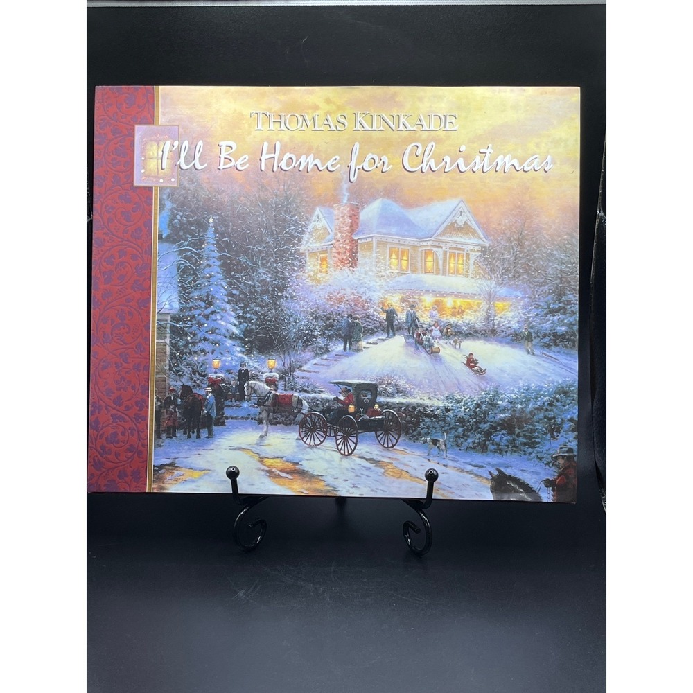 Thomas Kinkade I'll Be Home for Christmas Book Holiday Decor Art